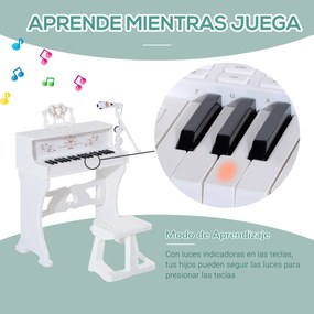 Piano Elétrico Infantil de 37 Teclas Conjunto de Piano com Microfone B