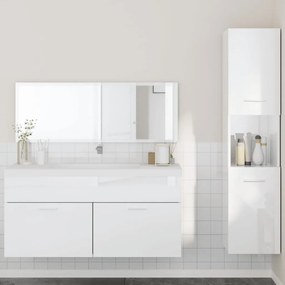vidaXL 3pcs conj. móveis casa banho derivados madeira branco brilhante