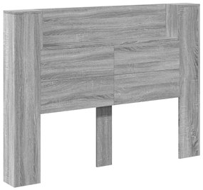 Armário de cabeceira c/ luzes LED 140x16,5x103,5cm cinza sonoma