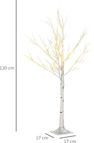 Árvore luminosa LED 120 cm decoração luminosa em branco quente  72 LEDs, uso interior, decoração de Natal para o quarto e a casa, em branco