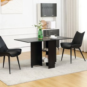 Mesa de Cozinha Dobrável Atman - Preto - Com 2 Prateleiras e Laterais