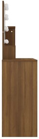 Toucador com LEDs 86,5x35x136 cm cor carvalho castanho