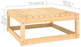 10 pcs conjunto lounge de jardim c/ almofadões pinho maciço
