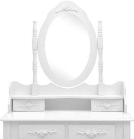 Conj. toucador com banco 75x69x140 cm madeira paulownia branco