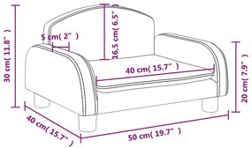 Sofá infantil 50x40x30 cm couro artificial cor creme