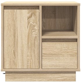 Criado-mudo com LED Carvalho Sonoma 50x34,5x50 cm