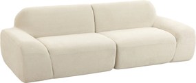 HOMCOM Sofá 3 Lugares em Chenille 244 cm, Sofá de Sala Moderno, Assento e Braços Largos, Molas Ensacadas, Creme | Aosom Portugal