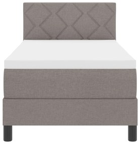 Cama Box com Colchão &amp; LED Taupe 80x200 cm Tecido
