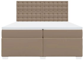 Cama com molas/colchão 200x200 cm couro artificial cappuccino