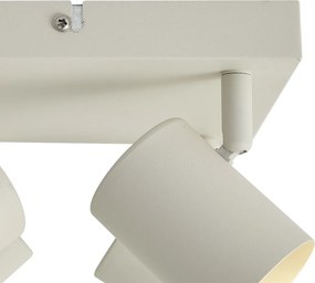 Foco de teto moderno bege 4 luzes ajustável - Jeana