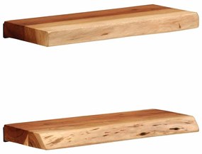vidaXL Prateleiras parede 2 pcs 40x20x3,5 cm madeira de acácia maciça