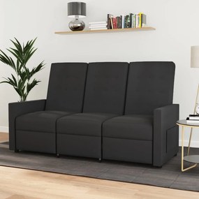 vidaXL Sofá reclinável de 3 lugares tecido cinzento-escuro