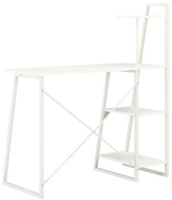Secretária com unidade de prateleiras 102x50x117 cm branco