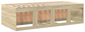 Sofá-cama com gavetas sem colchão 90x200 cm carvalho sonoma