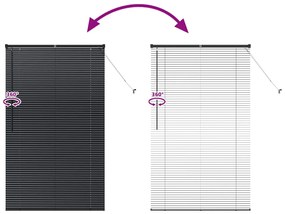 Persiana de Janela com cortinas Outros Manual Preto 105 x 175 cm Alumí
