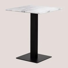 Square Livanto Marble Bar Table Mármore Branco Guangxi & ↔︎ 60 Cm & Preto - Sklum