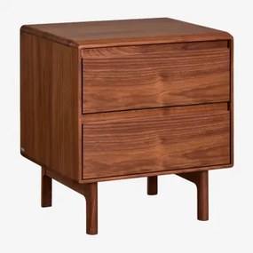 Pack De 2 Mesas De Cabeceira Retangulares 50x40 Cm Em Madeira Treveris Castanho Nogal Oscuro - Sklum