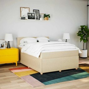 Cama com molas/colchão 140x200 cm tecido cor creme