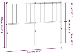 Cabeceira de cama 140 cm metal preto