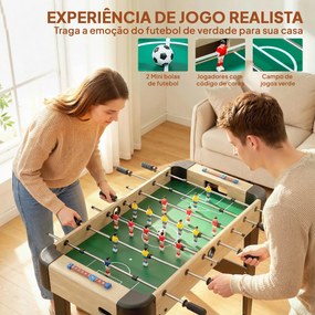 Mesa de Matraquilhos de 92 cm com 22 Jogadores 2 Bolas Marcadores Manuais Pegas Antiderrapantes Madeira