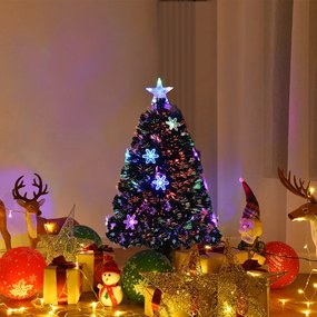 Árvore de Natal Artificial em PVC de 90cm com Base Iluminada em Fibra de Vidro Árvore de Natal Artificial que Muda de Cor para Decoração de Festas de