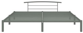 Estrutura de cama 200x200 cm metal cinzento