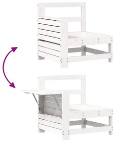 5 pcs conjunto de sofás de jardim madeira pinho maciça branco