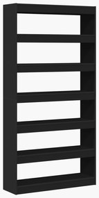Estante Preta Madeira de engenharia 100 x 30 x 198 cm Estante