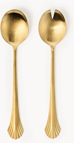 Talheres de salada em aço inoxidável escovado Ondine