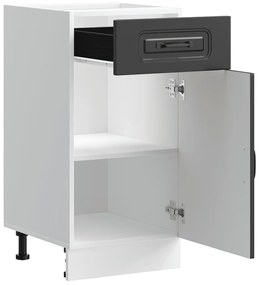 Armário de cozinha baixo Kalmar madeira artificial preto