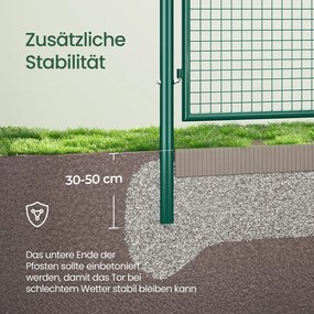 Portão de jardim aço galvanizado 310,1 x 100,1 cm Verde