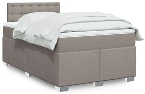 Cama boxspring c/ colchão 120x190cm tecido castanho-acinzentado