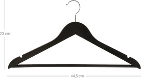 Cabides de madeira, conjunto de 50 preto