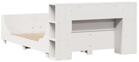 Cama sem colchão 120x190 cm madeira de pinho maciça branco