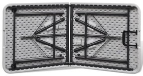 Mesa de jardim dobrável 122 cm HDPE branco