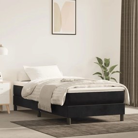 vidaXL Estrutura de cama com molas 90x190 cm veludo preto