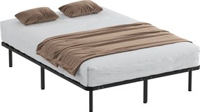 Estrutura de cama 140 x 190 cm (COLCHÃO NÃO INCLUIDO),  base de ripas e pés, espaço de arrumação por baixo, preta