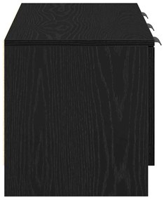 Armário para TV vidaXL Preto Carvalho 102x35x36,5 cm Madeira Engineere