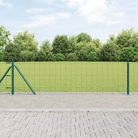 Cerca Euro com 7 Postes Flangeados 0.6x10 m Aço Galvanizado