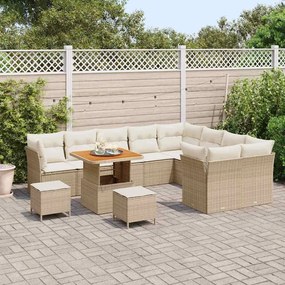 Conjunto de Sofás de Jardim vidaXL de 12 peças com Almofadas Bege em R