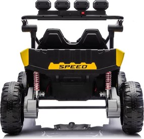 Buggy elétrico para Crianças 24V, 4x200W, 2 lugares TURBO 23, Rodas Espuma EVA, Assento Couro ecológico Amarelo
