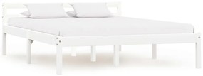 Estrutura de cama 140x200 cm madeira pinho maciço branco