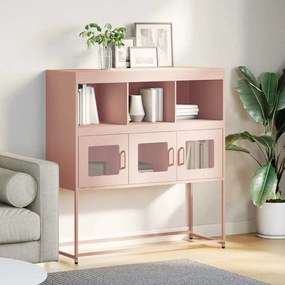 Aparador 100,5x39x107 cm aço laminado a frio rosa