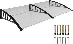 Outsunny Marquise de Proteção 200x96x27cm Marquise Exterior para Portas e Janelas contra o Sol e Chuva com Suporte de PP Transparente | Aosom Portugal