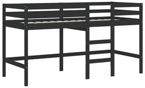 Cama alta p/ criança c/ cortinas 90x190 cm pinho maciço azul