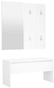 Conjunto de móveis de corredor derivados de madeira branco