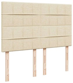 Estrutura de cama otomana com colchão tecido creme 140x200cm