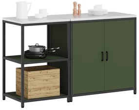 Conjunto de Armazenamento de Cozinha 2 pcs Verde Oliva