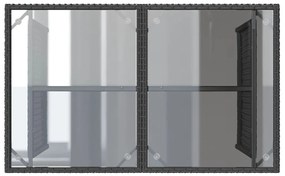 2 pcs conjunto de jantar p/ jardim c/ almofadões vime PE preto