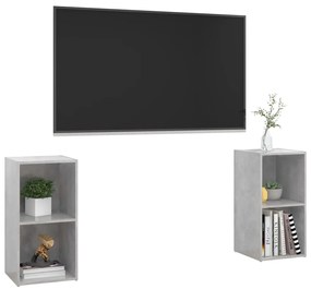 Móveis de TV 2 pcs derivados de madeira cinzento cimento
